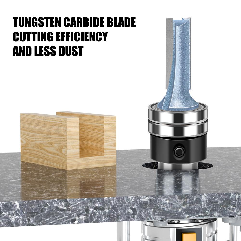 Woodworking Double Bearing Cutting Cutter Slotting Cutter Bakelite Milling Cutter Slotting Belt Bearing Router Straight Cutter Milling Cutter Cutter
