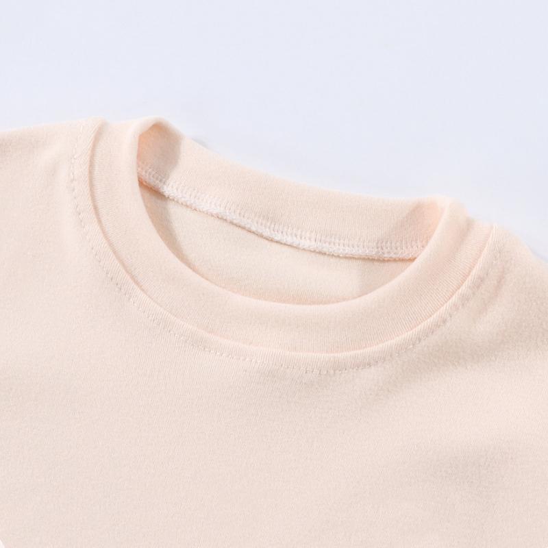 2pcs/set Children's Autumn Winter Pajamas Round Neck Warm Casual Suit For Boys And Girls Comfortable Sports Home Base Shirt Set