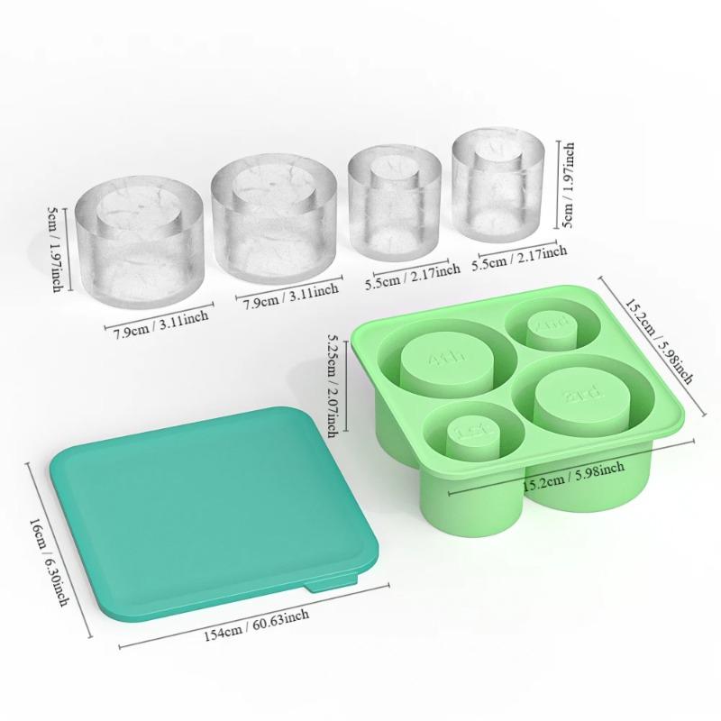 

Silicone Cylinder Ice Mold with Lid-Fit 20/30/40oz Stanley Tumblers,Leak-Proof Slow-Melting Ice Sticks for Cocktails&Iced Coffee