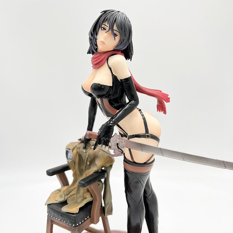30cm Anime Angriff auf Titan Mikasa Ackerman Figur Stuhl Erwachsene Sexy Mädchen PVC Action Figur Spielzeug Modell Sammlung Puppe Kinder Geschenke