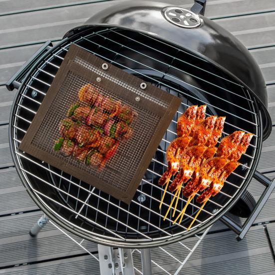 BBQ Mesh Grill Bag Reusable Non-Stick Barbecue Bags for Meat Veggies Seafood Pizza Heat-Resistant BBQ Veggie Grill Pouches