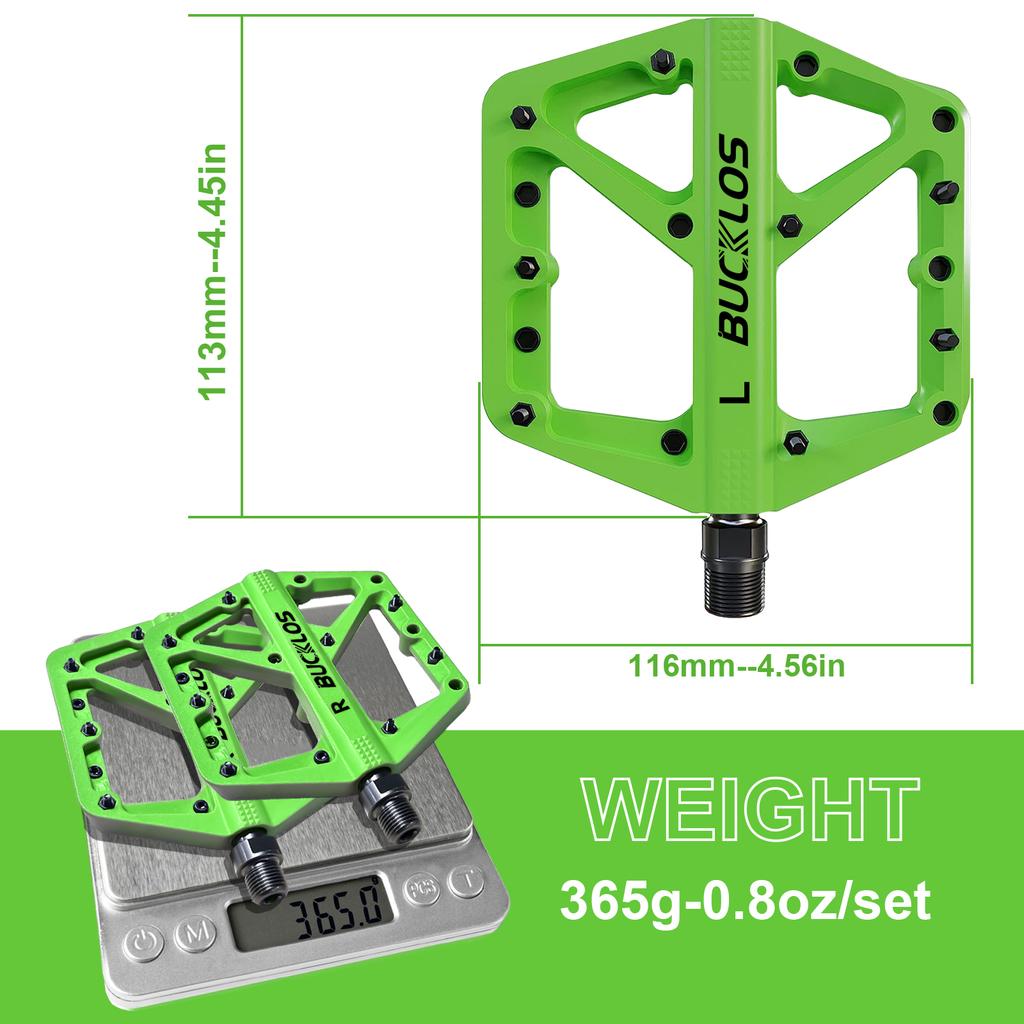 BUCKLOS Bicycle Pedals Sealed Bearing MTB Platform Pedal for Bicycle Mountain Nylon Bike Flat Pedals 9/16'' MTB Road Bike Part