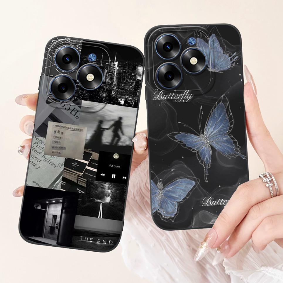 Luxus Modische Rückabdeckung Für Tecno Spark GO 2024 BG6 Hülle Weiches Silikon SparkGO 2024 Handyhülle Hase Katze Blume Panda Funda