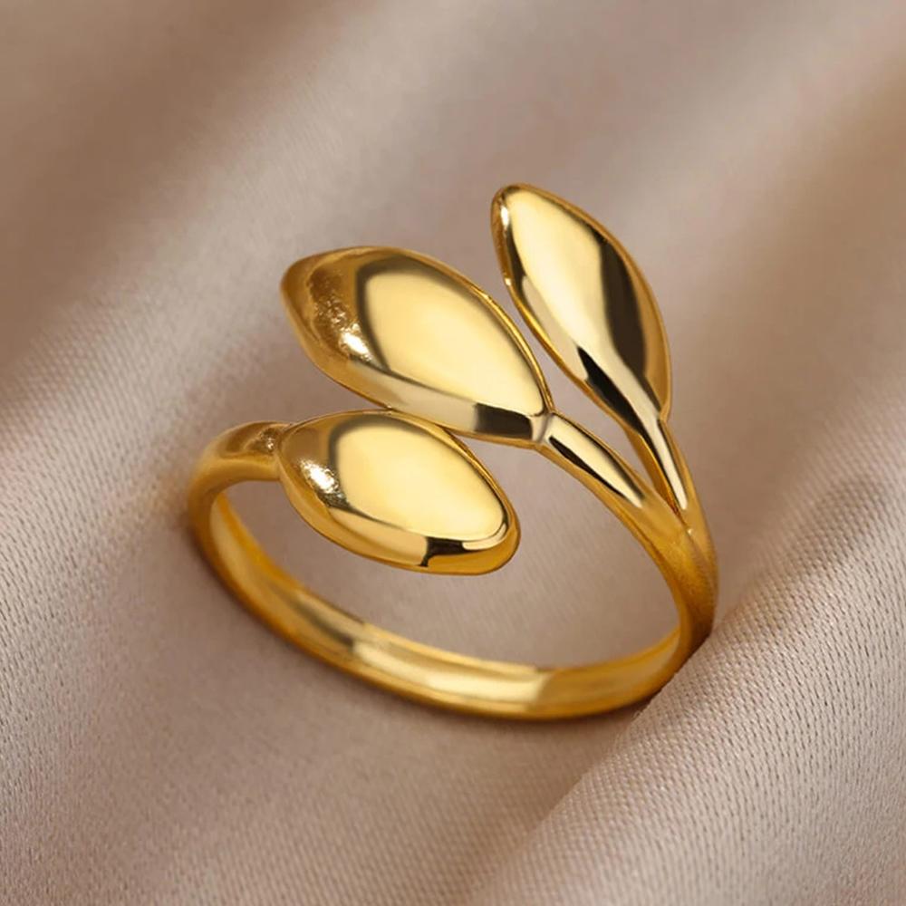 Stainless Steel Rings For Women Men Gold Color Hollow Wide Open Ring Female Male Fashion Wedding Party Finger Jewelry Gift