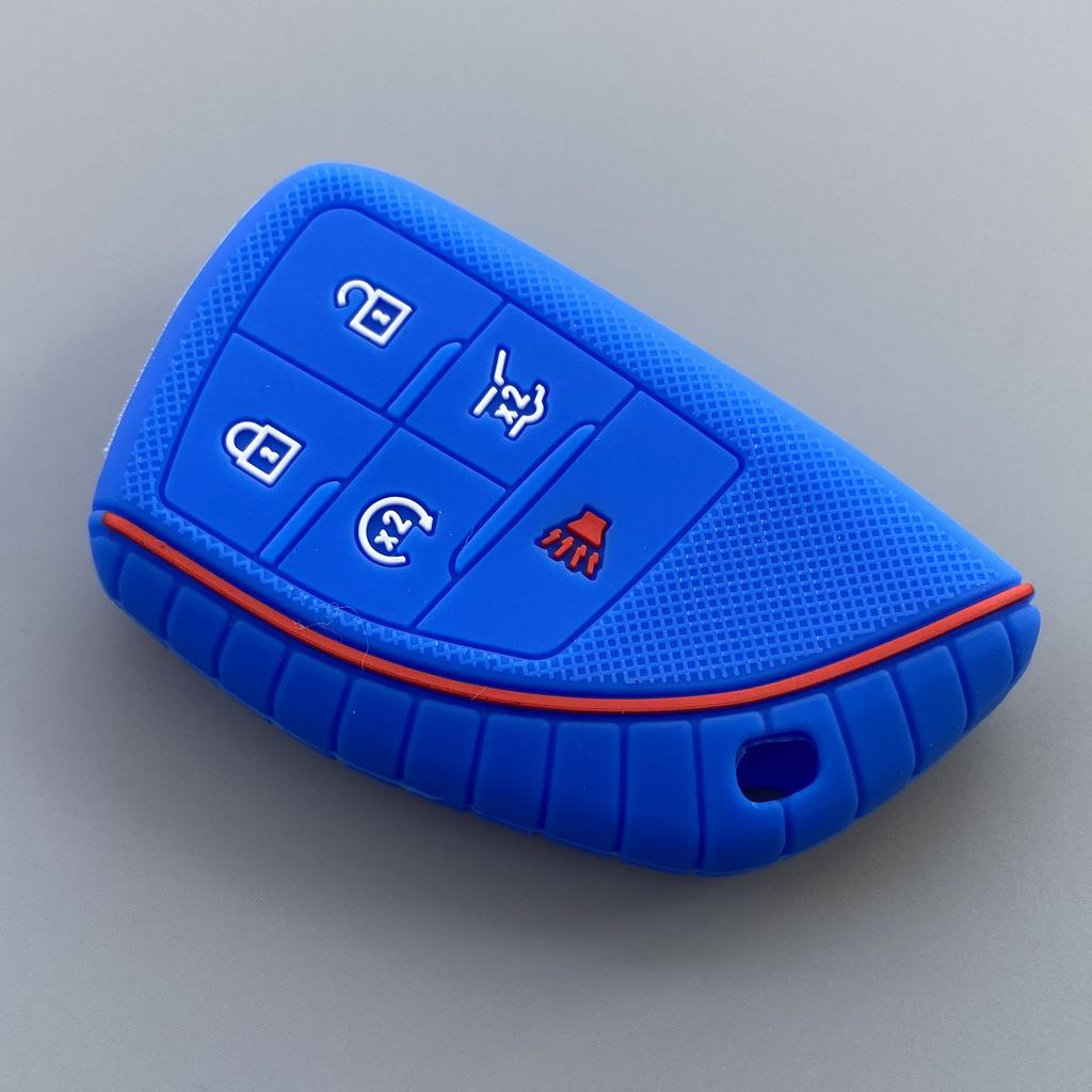 Silicone Car Key Cover Case for Chevrolet Corvette Suburban Tahoe for Cadillac CT4 CT5 2021 2022 remote key