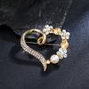 High-End Pearl Floral Suit Brooch For Women Versatile Clothing Accessory Pin