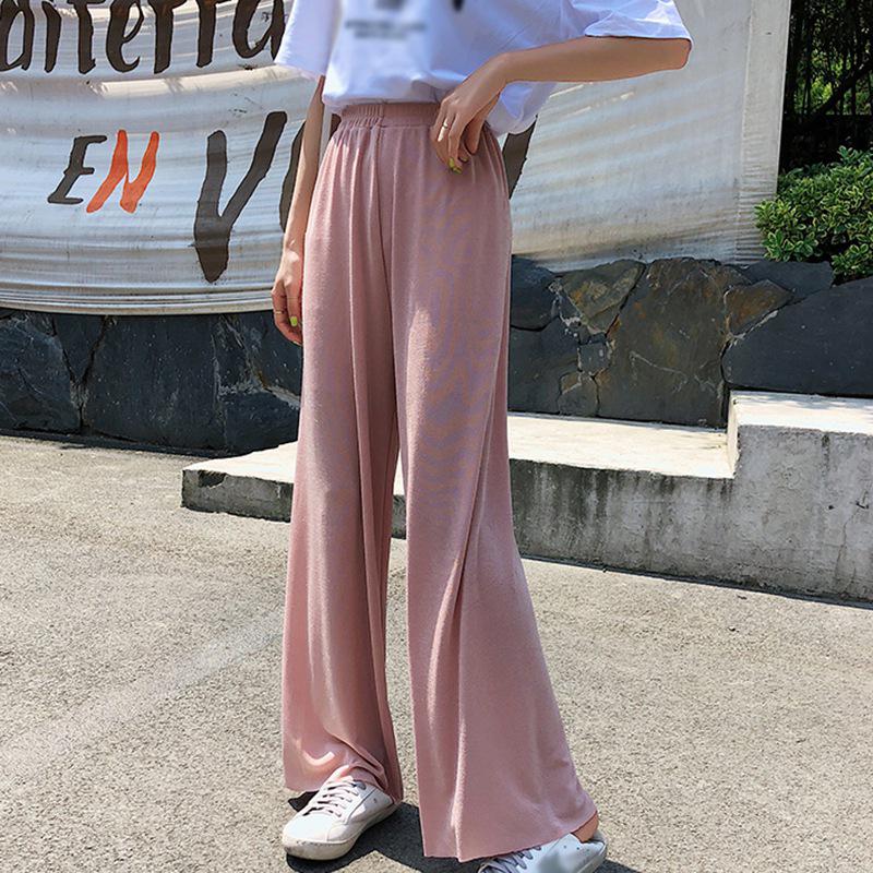 Korean Wide Leg Pants Ice Silk Loose Casual High Waist Women Straight  Comfortable Pants For Women купить недорого — выгодные цены, бесплатная  доставка, реальные отзывы с фото — Joom