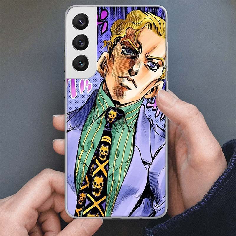 JoJo Kira Yoshikage Killer Queen Phone Case For Samsung Galaxy S25 S24 S23 Ultra S22 Plus S21 S20 FE S10 + S25 Edge Soft Cover S