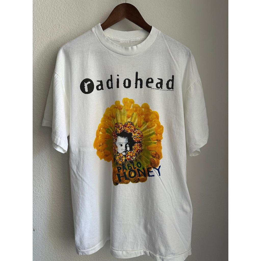 Retro Radiohead Pablo Honey Tour Tshirt Replicated Version Short Sleeve Youthful Popular Cotton Sweatshirt For City Walk
