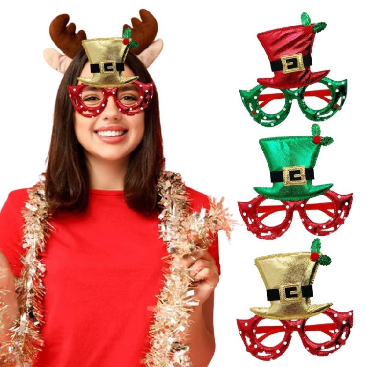 Neujahrsbrille Weihnachtsmistelbrille Foto Requisiten für Kinder Teenager Erwachsene