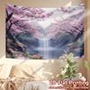 2D Sakura Waterfall Backdrop Cherry Blossom Lake Background
