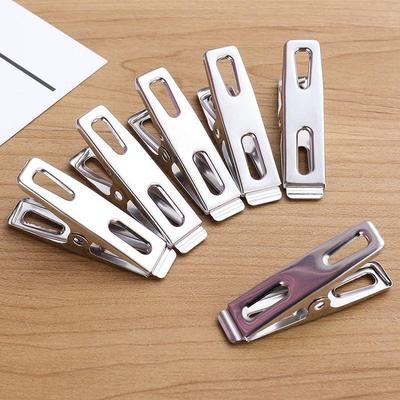 Stainless Steel Multifunctional 1 Cm Flat Mouth Clothes Clip - Windproof and Ideal for Drying Socks