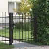 VidaXL Single Gate with Arched Top Steel 1x1 M Black