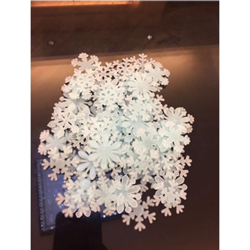 

Светящаяся наклейка из ПВХ со снежинками, светящаяся в темноте, флуоресцентная настенная наклейка на окно, рождественский фестиваль, день рождения, вечеринка, украшение дома