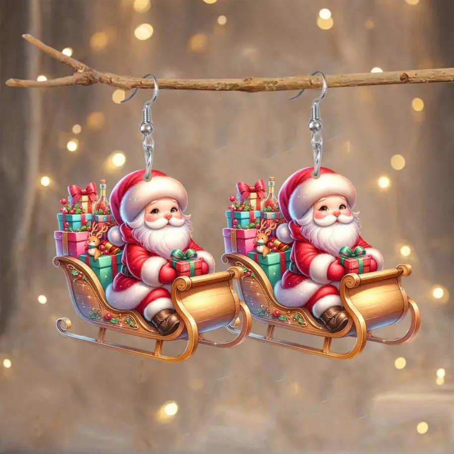 Cross-border Hot Sale Santa Series Earrings Fun Christmas Day Atmosphere Cartoon Santa Earrings