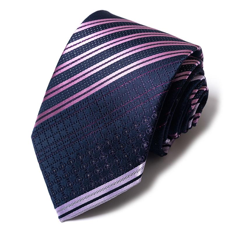 Men'S Tie Business Dress Tie Polyester Groom Wedding Festive Striped 8Cm Tie