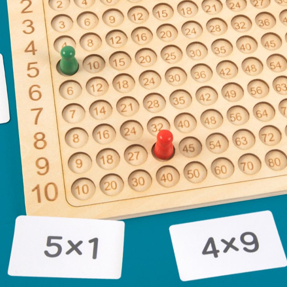 Wooden Math Board Table Tray Maths Multiplication Board Educational Learning Counting Game for Kids