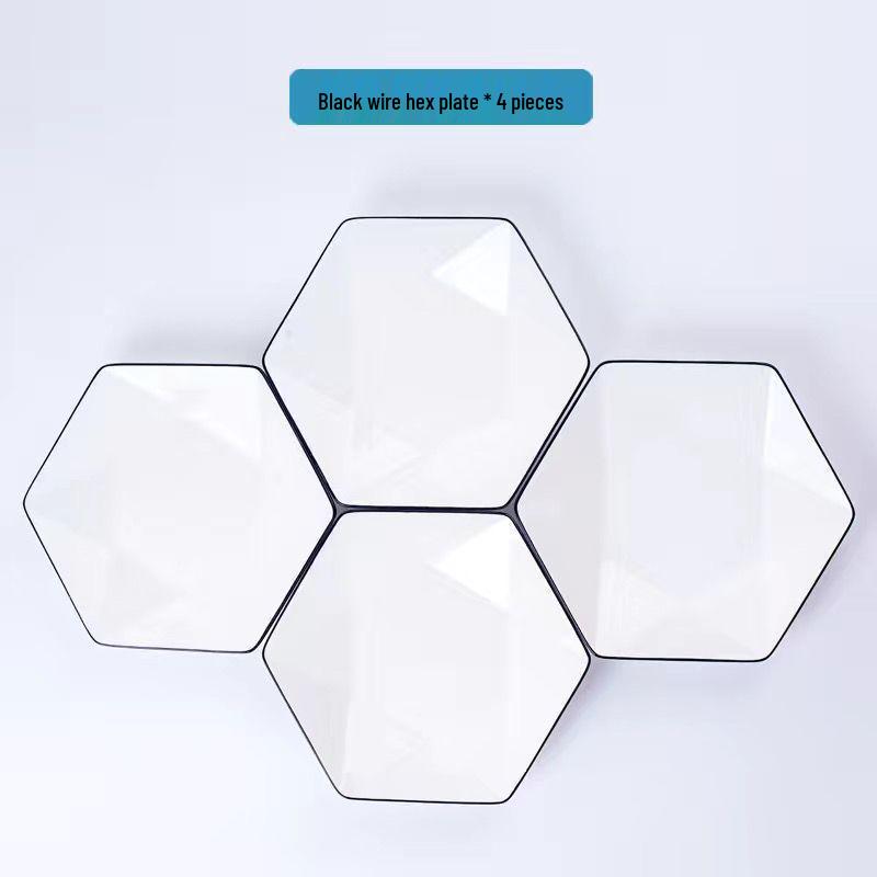 Hexagonal Celebrity Diamond Platter: Underglaze Ceramic Tableware Set