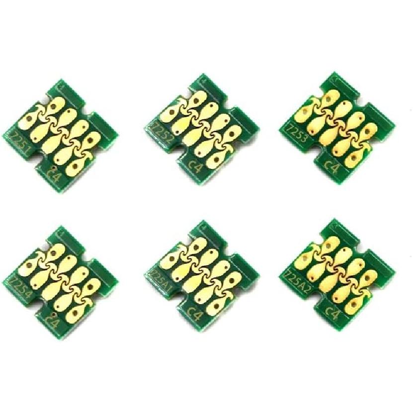 T7251-T7254 T725A White Ink Cartridge Chip Compatible with E-pson SureColor F2000 F2100 SC-F2000 SC-F2100 Printer T725A00 White Chips (Color : K C M