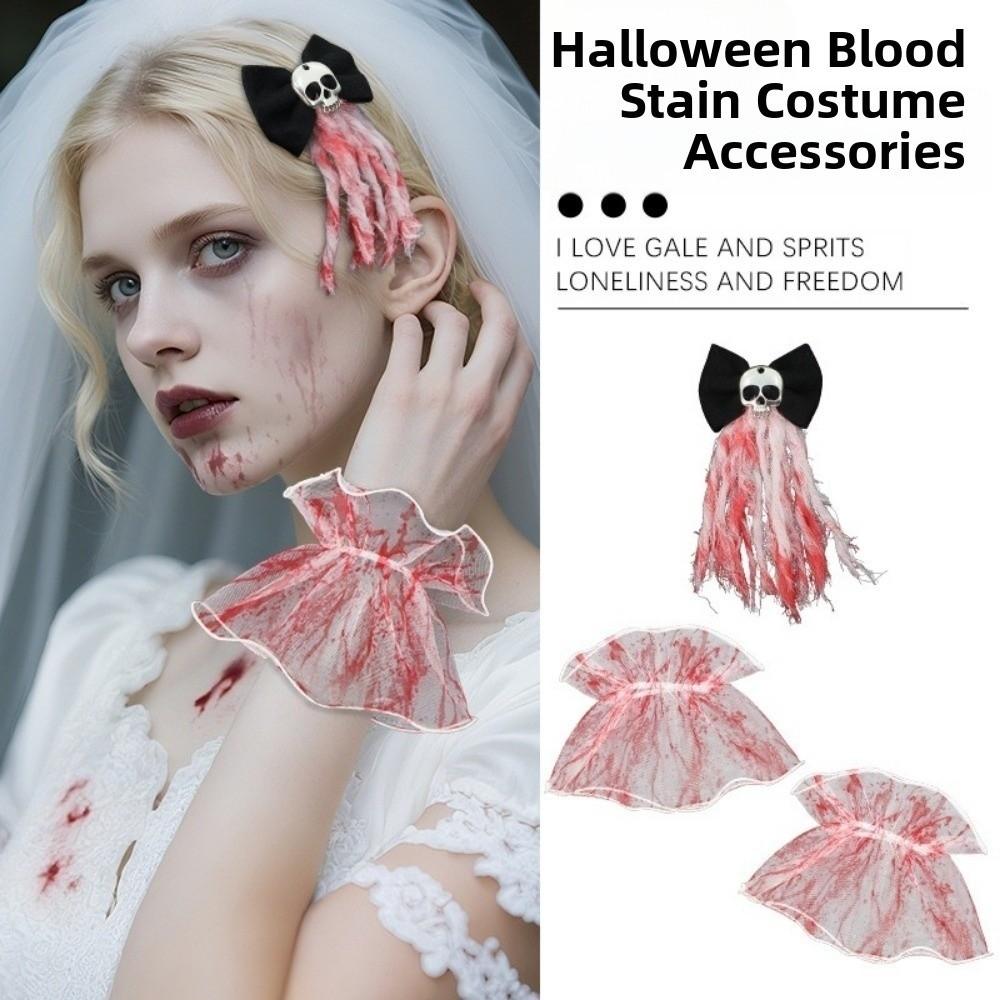 Rose Halloween Bridal Headwear Bloodstain Skeleton Hand Rose Hairpin  Cosplay Prop