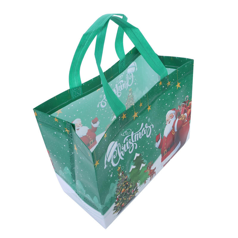 5pcs Print Handbag Christmas Gift Bag Foldable Shopping Bag Beach Bag Folding Storage Bag Cartoon Non Woven Bag Large Capacity