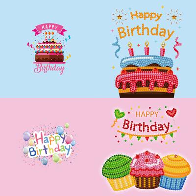 12pcs Diamond Painting Greeting Card Christmas Embroidery Kit 5D DIY Special-shaped Drill Card Art Craft for Birthday Festival