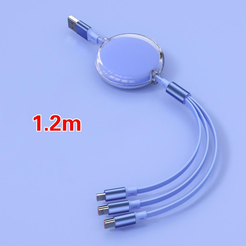 3 In 1 Retractable 100W Fast Charge Data Cable For Iphone 14 Usb Type C/Micro For Sumsung Xiaomi 13 Huawei Phone Charge Usb Cord