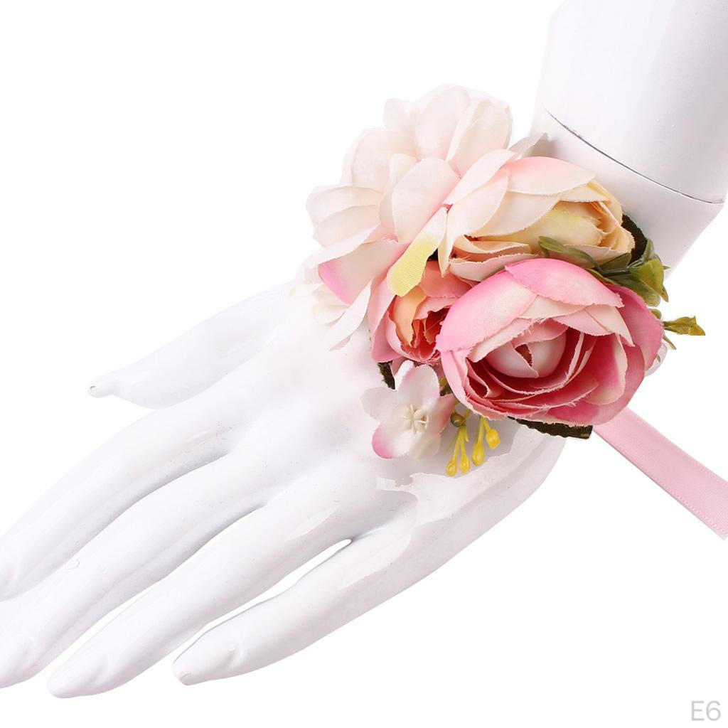 2018 Ribbon Flower Bridal Wrist Wedding Corsage Bracelet Hand