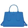 Longchamp Le Roseau Solid Color Grain Effect T-Buckle Leather Tote Bag Women tote bags Blue 10058HPN487