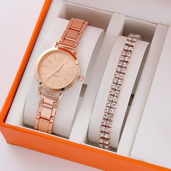 Watch Bracelet Set Alloy Quartz Watch Fine Strap Women'S Watch Women'S Watch Wristwatch