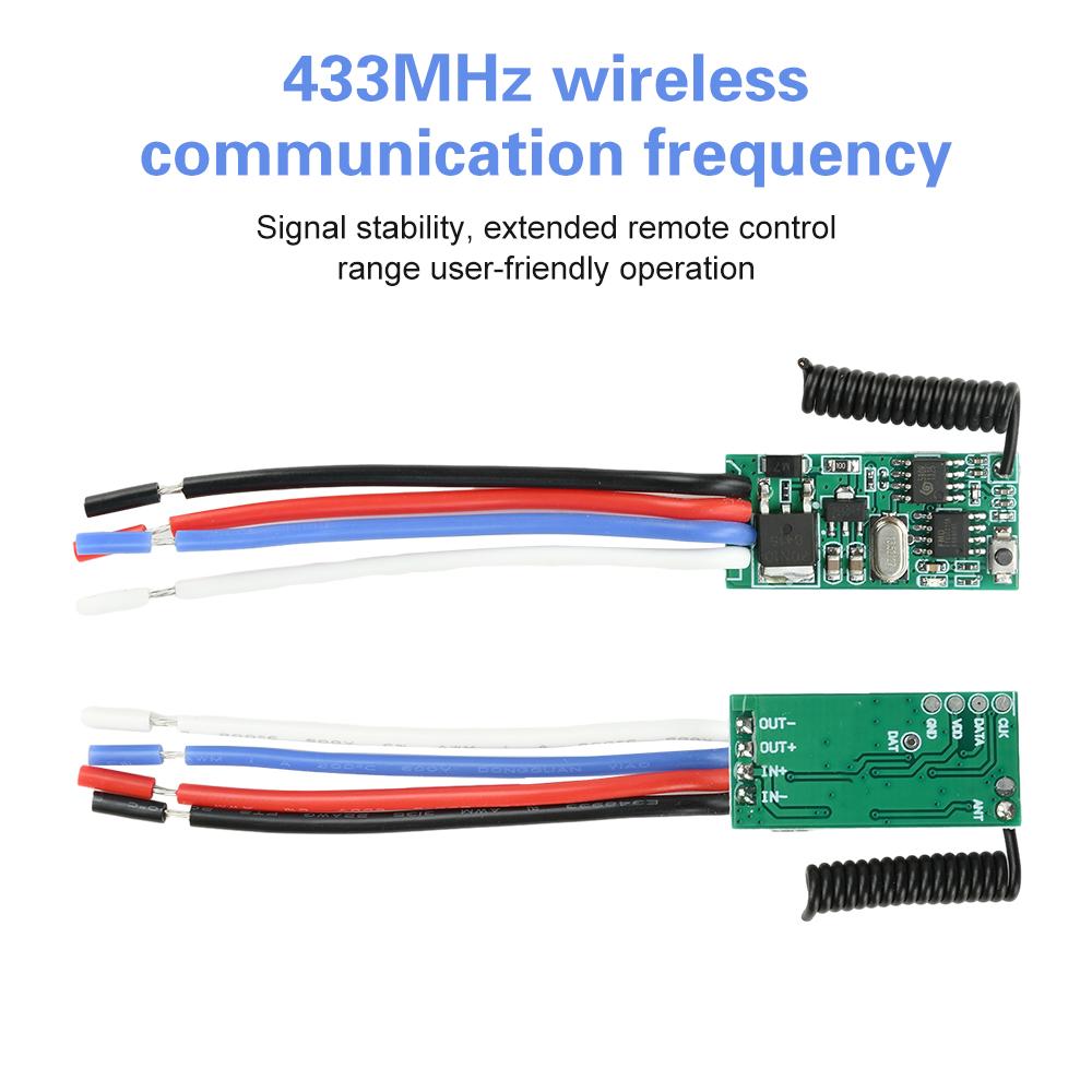 DC 3.6V-24V 2A Mini Remote Switch 12V 24V Mini Receiver LED Access Control Single-Channel Remote Switch 433MHz