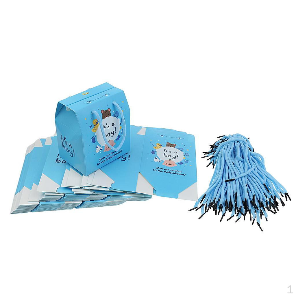 

and boy Sweets Bags Candy Boxes Handlebags Carry Baby Shower Gender Reveal Favor синий