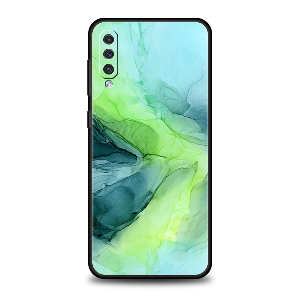 Ink Brush Painting Marble Case For Samsung A54 A52 A24 A14 A50 A72 A70 A30 A40 A20S A20E A02S A12 A22 A34 A42 A32 5G A04s Cover