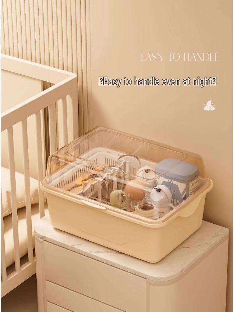 Cutlery & Bottle Drying Rack with Dustproof Lid for Baby Utensils