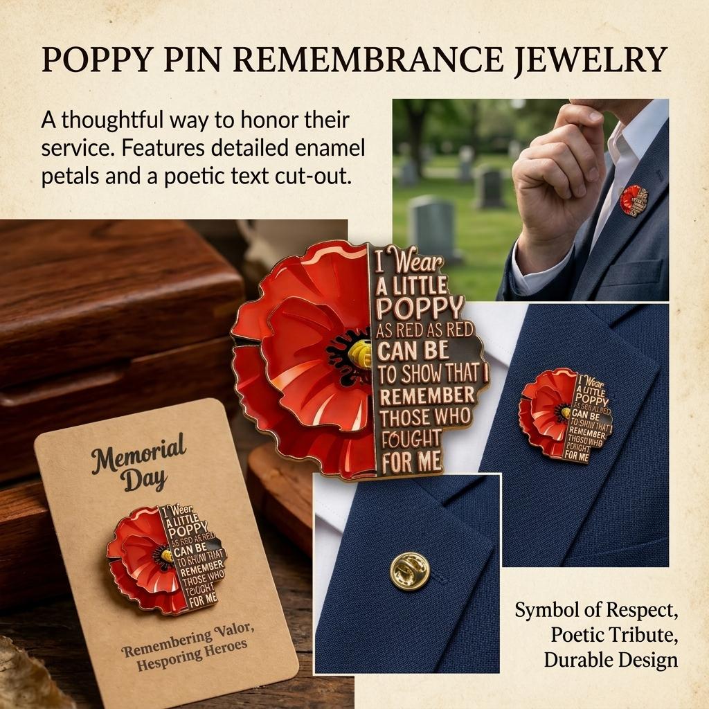 Red Friday Enamel Lapel Pin for Men and Women Durable Gift for Veterans