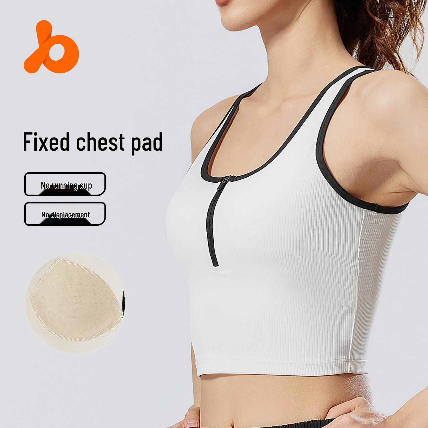 

Women s Colorblock Striped Slim Fit Zipper Yoga Vest with Fixed Chest Pads XXL