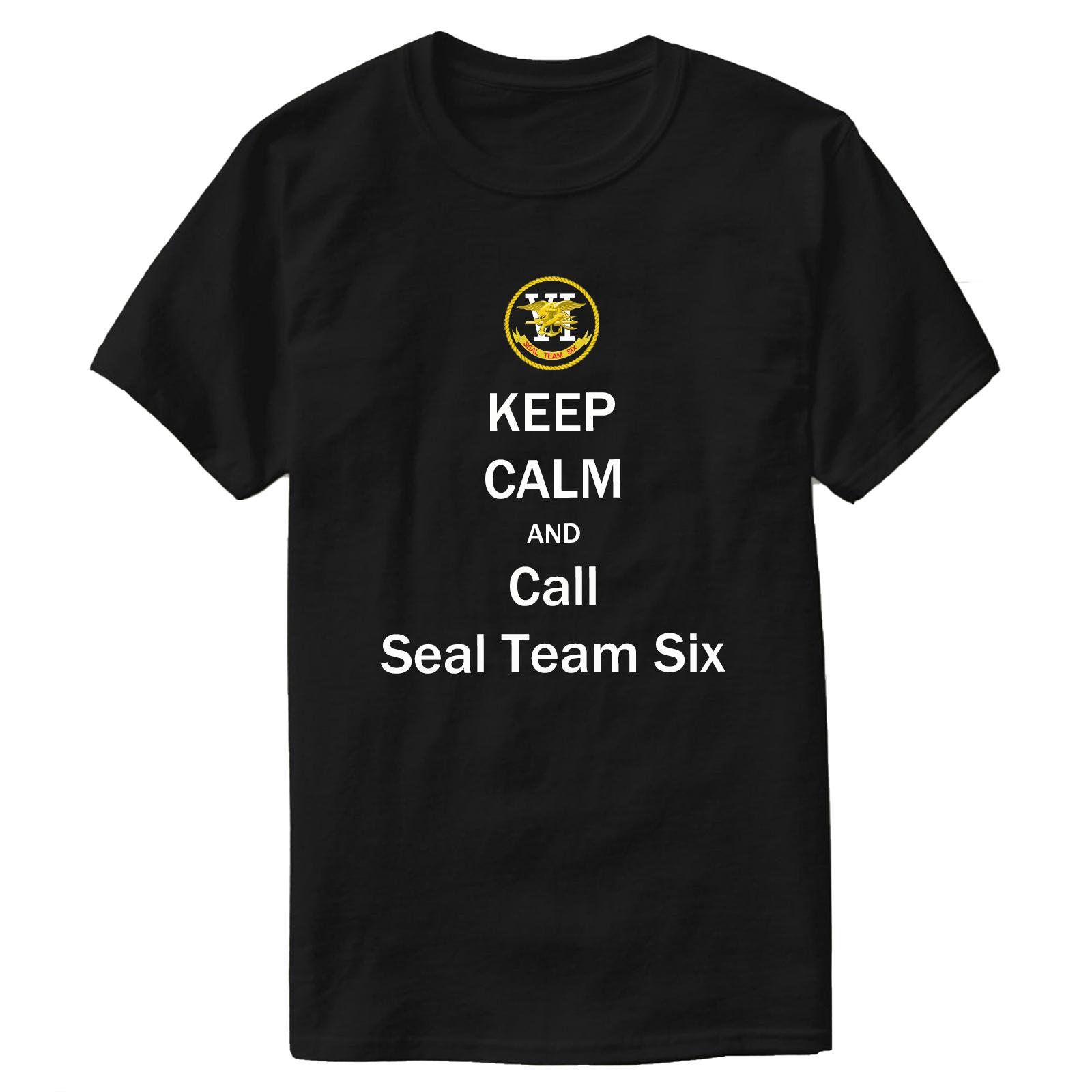 Keep Calm and Call Seals Team Six TShirt 100 Cotton ONeck Short Sleeve Summer Casual Mens Tshirt Streetwear S