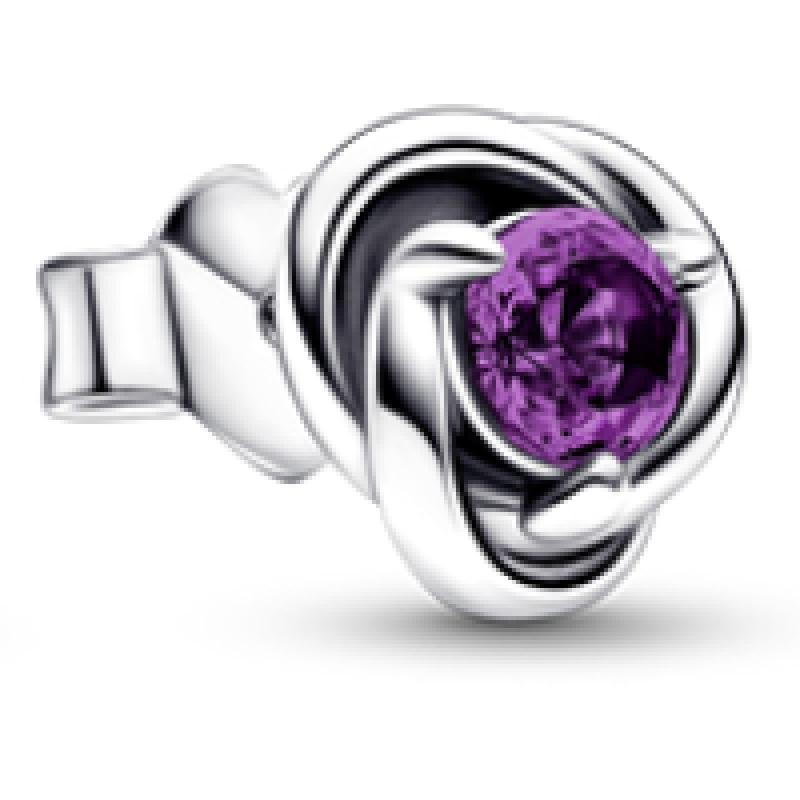 Pandora Purple Eternity Circle Stud Earrings
