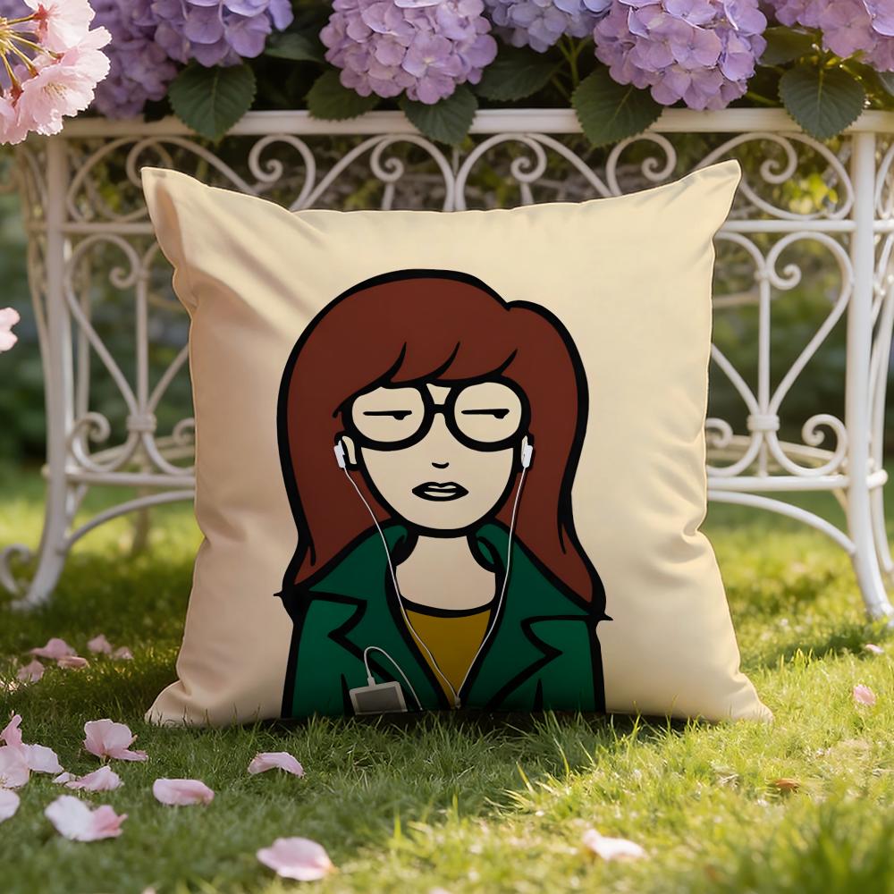 Cartoon D-Daria Cushion Cover Home & Car Dual-Scene Pillow Cover: Reversible for Premium Comfort