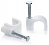 Conotech NS-42 Flop Cable Clips 6mm Round White 100 Pcs with Nail