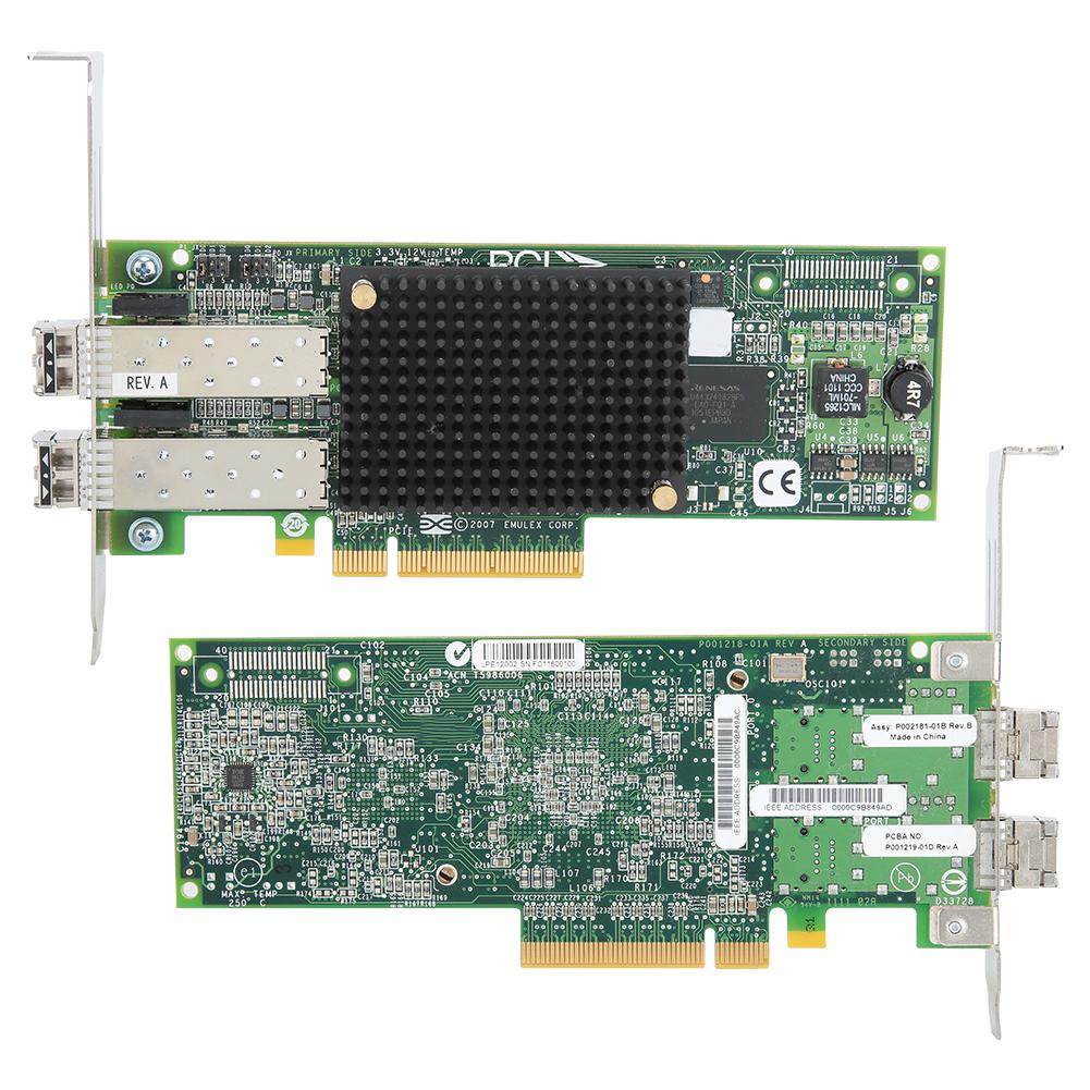 For EMULEX LPE12002 FC HBA PCle 2.0 8G PCl E Dual Port Fiber Channel Card HBA Card