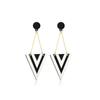 Creative Striped Oval Triangle Acrylic Earrings - Versatile and Stylish for Women
