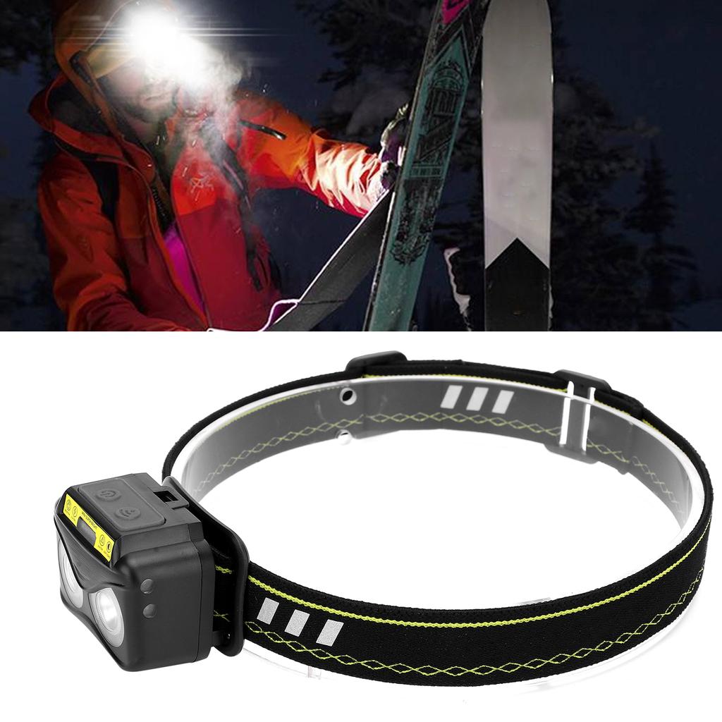 XPG+COB Yellow Light Strong Brightness Builtin Battery USB Charging Induction Headlamp