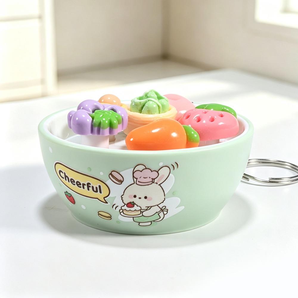 Simulation Food Clicking Pressure Relief Toy Cute Cat Series Button Press Click Keyring  Office Use