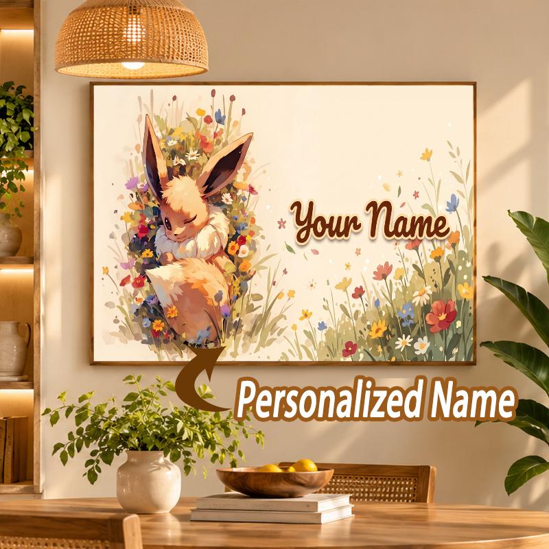 Eevee Custom Name Diamond Painting Personalized 5D Full Drill DIY Diamond Art Home Decor