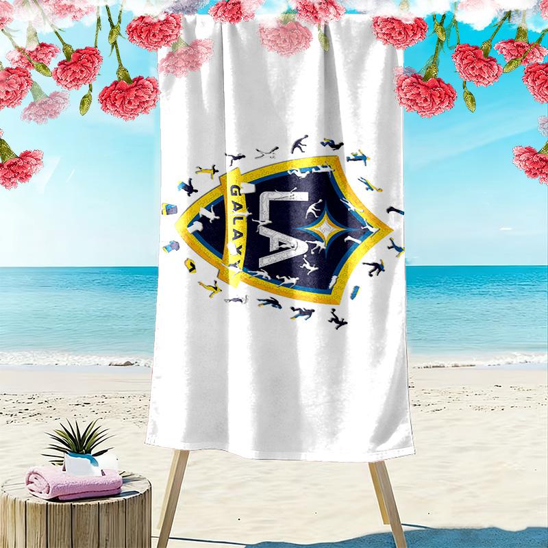 LA Galaxy Aufdruck Strandtuch, Großes Weiches Schnelltrocknendes Handtuch für Strand Camping Schwimmen