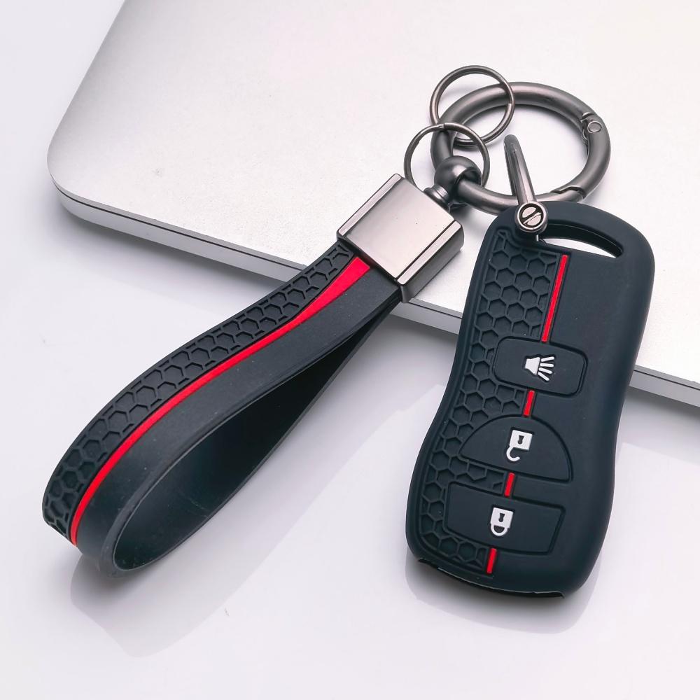 Key Fob Cover for Nissan Altima Sentra Models Keys Perfect Rogue Maxima Murano Pathfinder with Keychain Anti-Scratch Guard Shockproof Protection