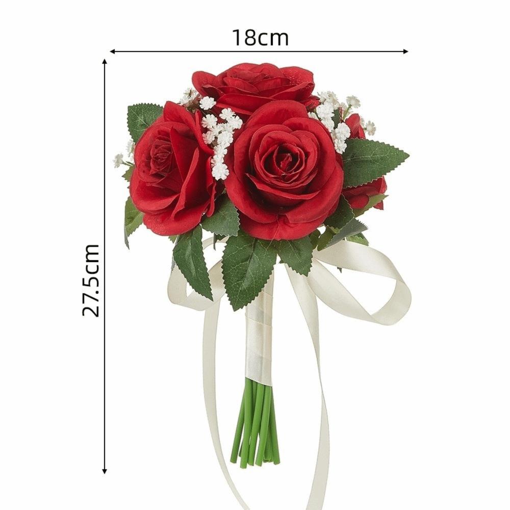 Silk Flowers Bridal Bouquet Artificial Roses Artificial Silk Flower Bouquets Women Girls