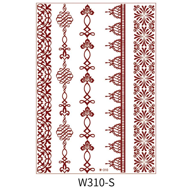 Zhengxiang 2025 červenohnědé vodotěsné indické krajkové samolepky na tetování hennou