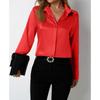 Women's Satin Shirt Imitation Silk Long Sleeved Blouses & Shirts